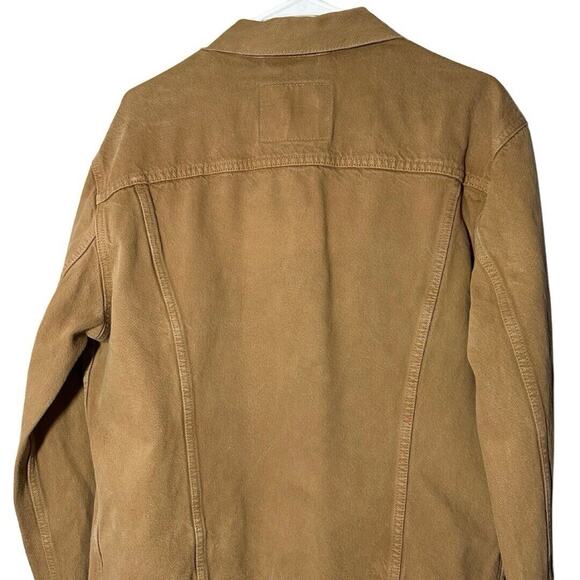 Levi Strauss Tan Men’s Brown Denim Cotton Trucker Jacket Size XL - Picture 8 of 10